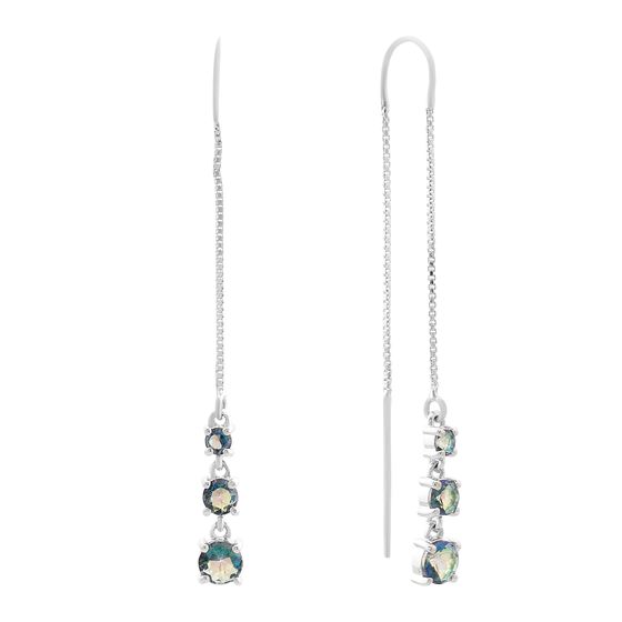 Серебряные серьги с мистик топазом 1.413ct