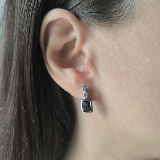 Серебряные серьги с топазом Лондон Блю 1.76ct