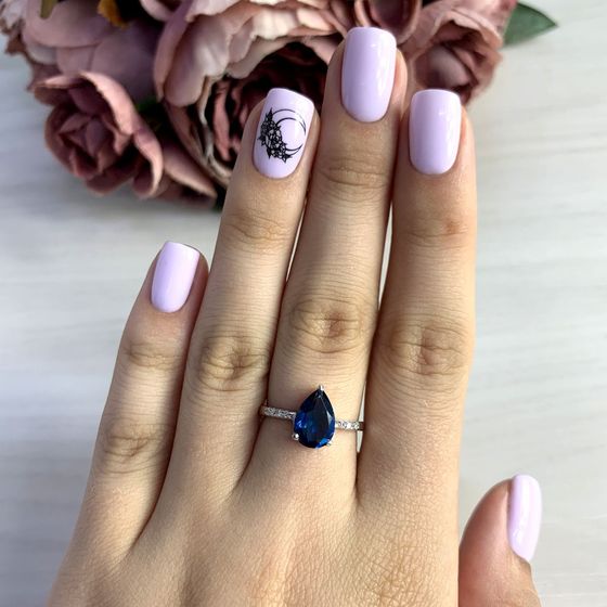 Серебряное кольцо с топазом Лондон Блю 1.537ct