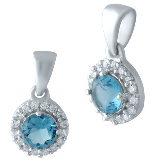 Серебряная подвеска с топазом Лондон Блю 0.595ct