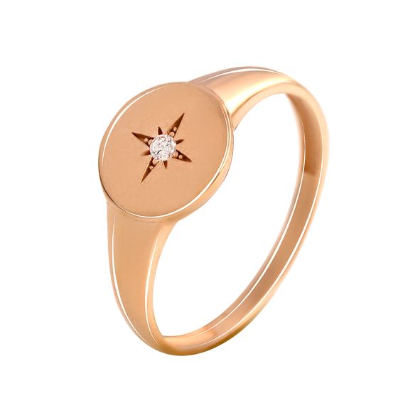 Золотое кольцо с фианитами 0.01ct