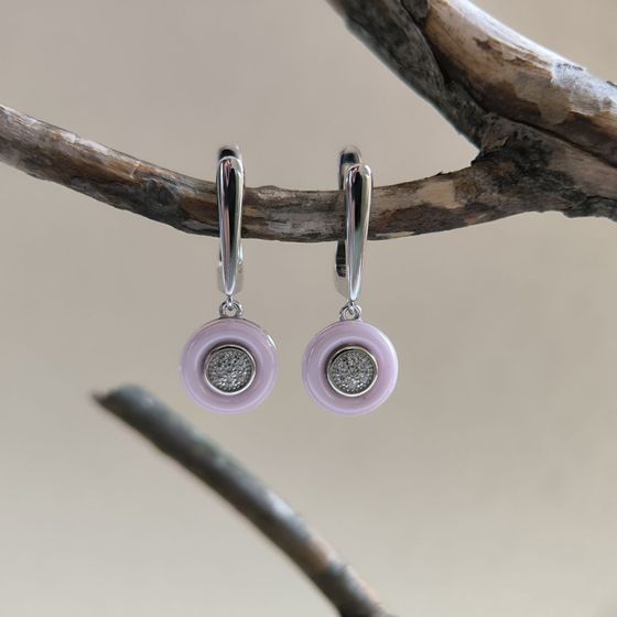 Серебряные серьги с керамикой