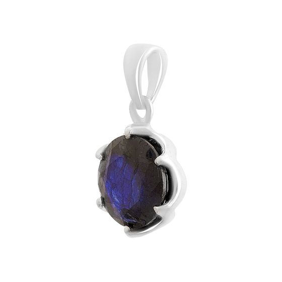 Серебряная подвеска с сапфиром 4.01ct