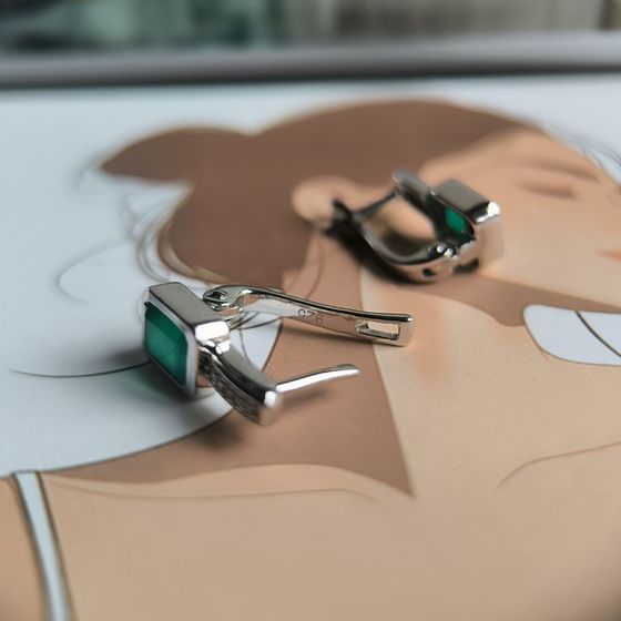 Серебряные серьги с агатом 1.902ct