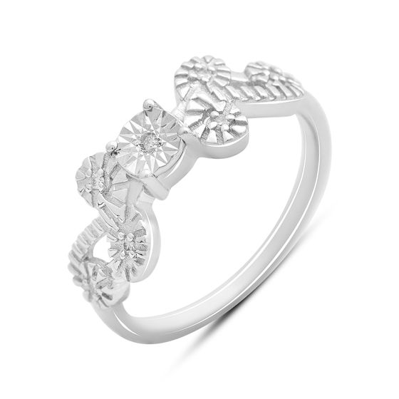 Серебряное кольцо с бриллиантом