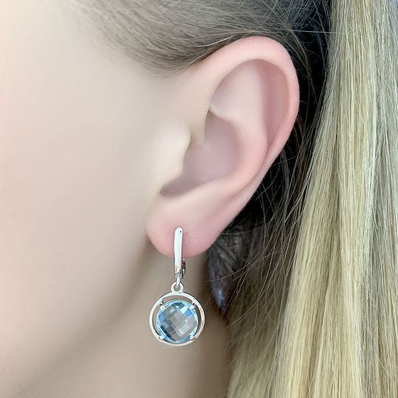 Серебряные серьги с топазом 8.056ct