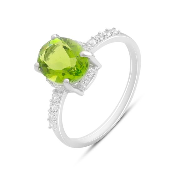 Серебряное кольцо с хризолітом