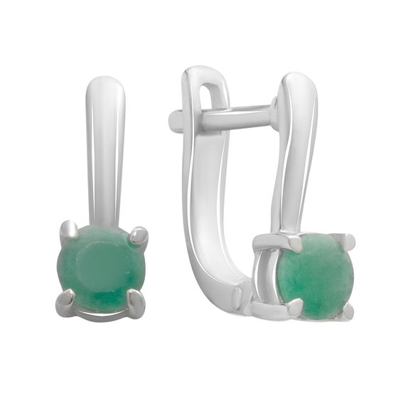 Серебряные серьги с изумрудом 0.9ct