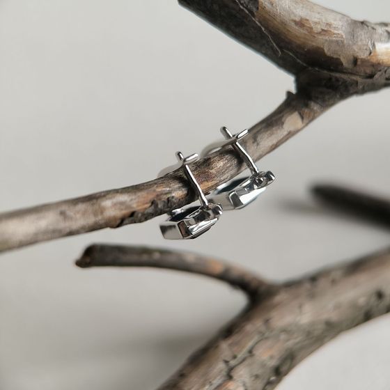 Серебряные серьги с сапфиром nano 2.917ct