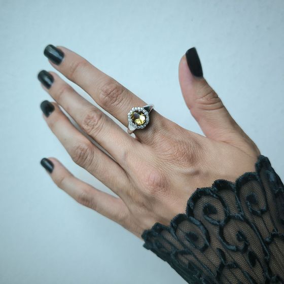 Серебряное кольцо с цитрином nano 1.538ct