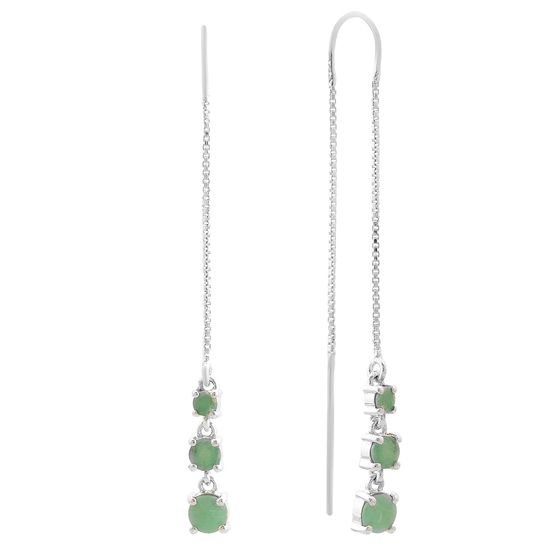 Серебряные серьги с изумрудом 1.567ct