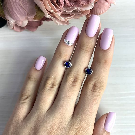 Серебряные серьги с сапфиром nano 0.75ct