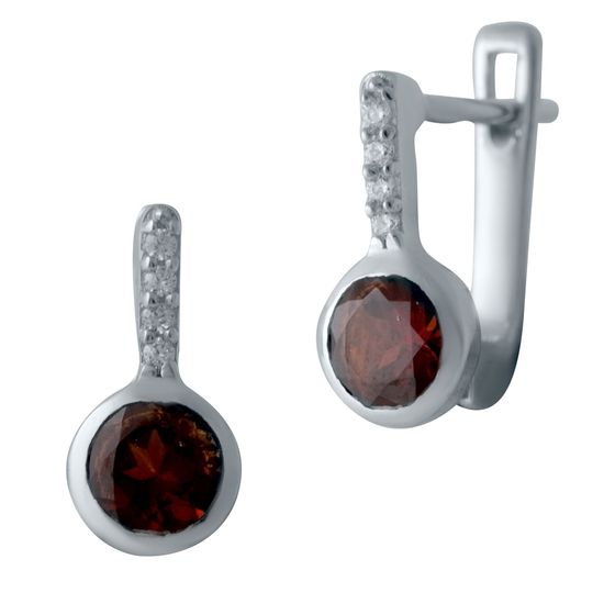 Серебряные серьги с гранатом 1.21ct