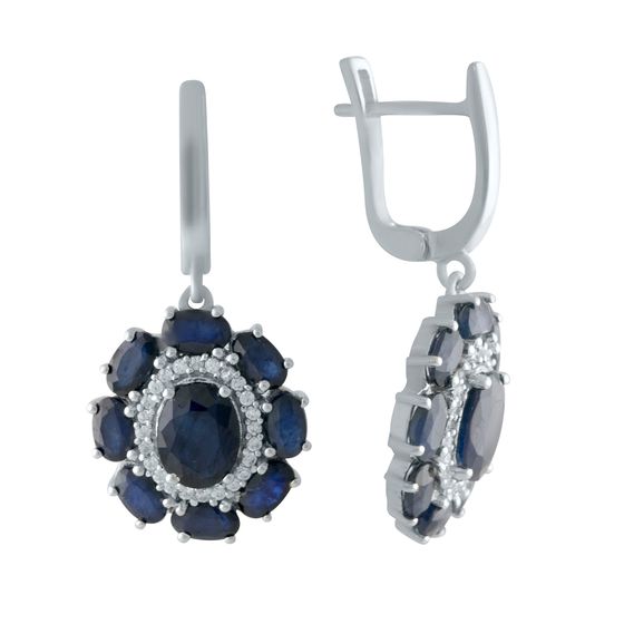 Серебряные серьги с сапфиром 8.332ct