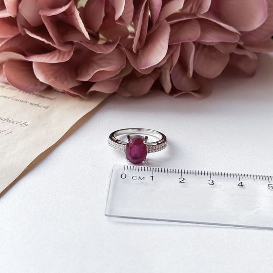 Серебряное кольцо с рубином 3.471ct