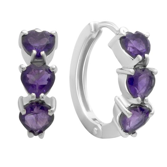 Серебряные серьги с аметистом 2.367ct
