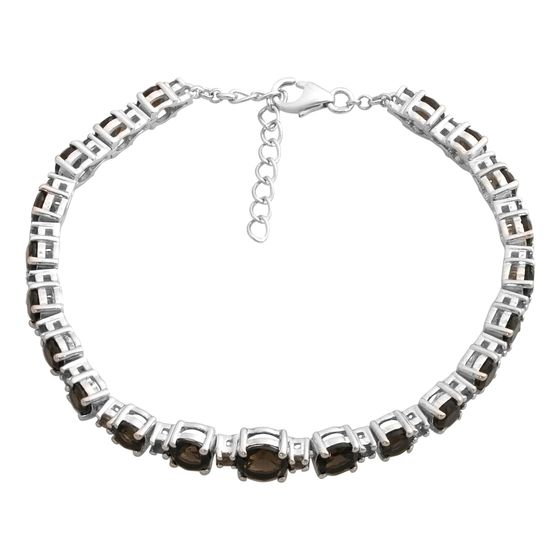 Серебряный браслет с раухтопазом (дымчатым кварцем)