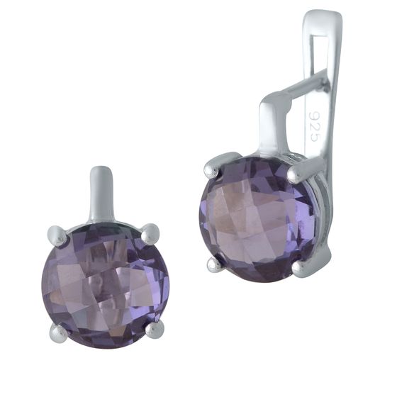 Серебряные серьги с александритом