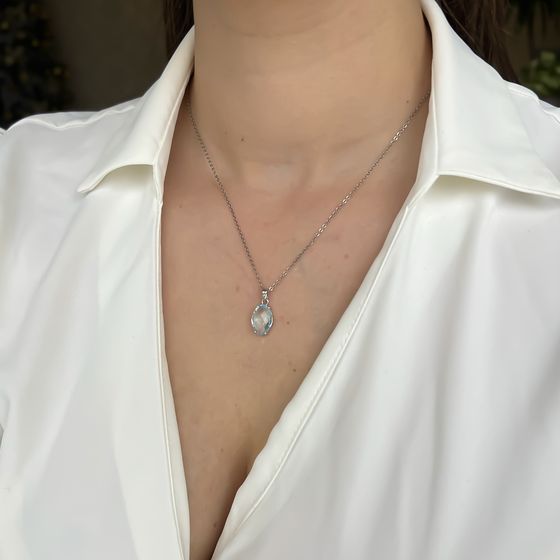 Серебряная подвеска с топазом 5.958ct