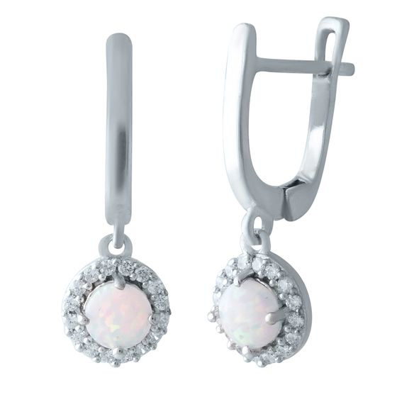 Серебряные серьги с опалом 0.98ct