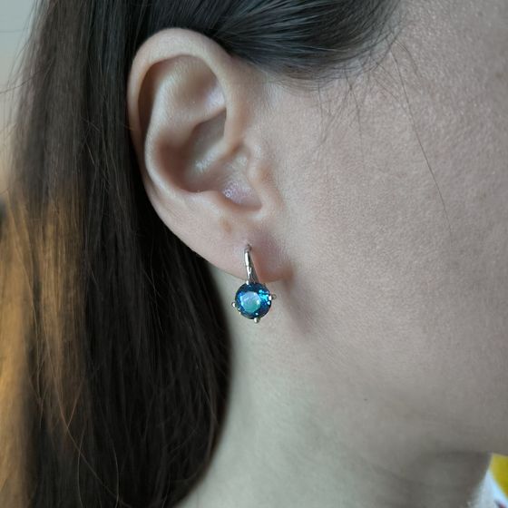 Серебряные серьги с мистик топазом