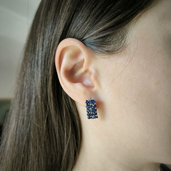 Серебряные серьги с сапфиром 4.68ct
