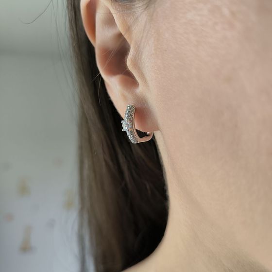 Серебряные серьги с фианитами