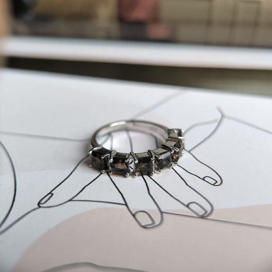 Серебряное кольцо с раухтопазом (дымчатым кварцем) 1.983ct