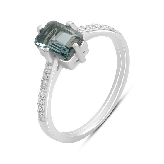 Серебряное кольцо с топазом Лондон Блю 1.093ct