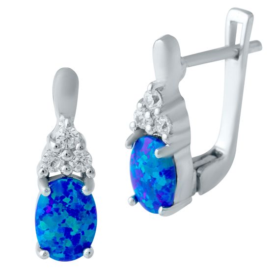 Серебряные серьги с опалом