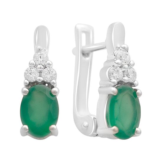 Серебряные серьги с агатом 1.939ct