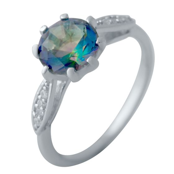 Серебряное кольцо с мистик топазом 2.004ct