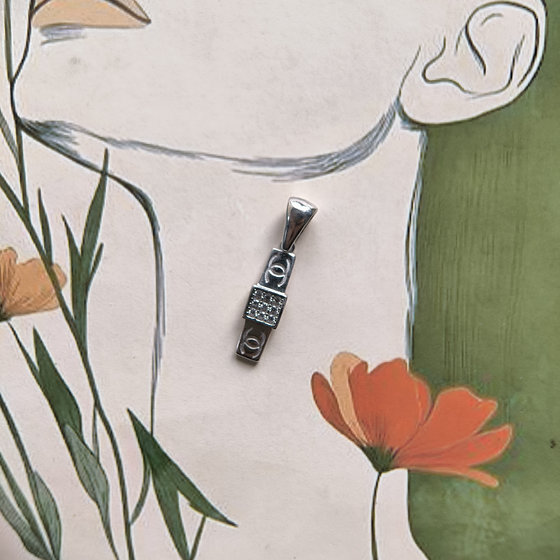 Серебряная подвеска с фианитами 0.09ct