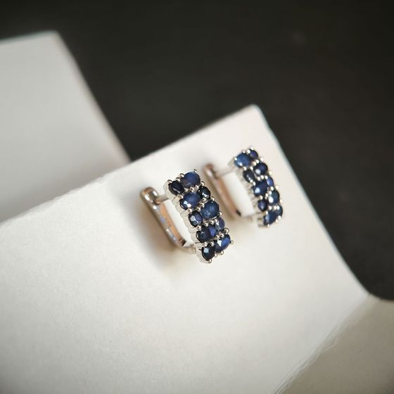 Серебряные серьги с сапфиром 4.68ct