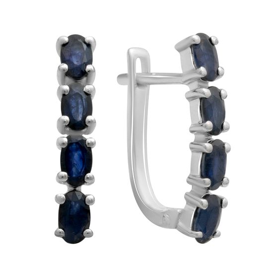Серебряные серьги с сапфиром 2.433ct