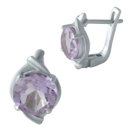 Серебряные серьги с аметистом 3.367ct