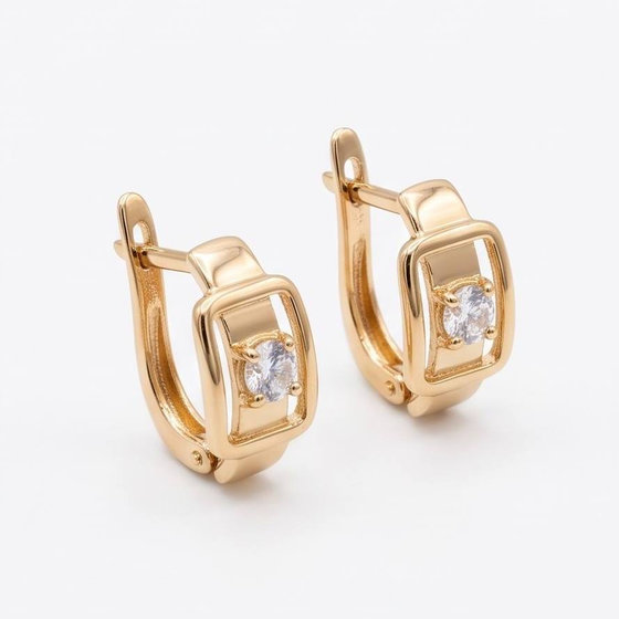 Серебряные серьги с фианитами 0.132ct