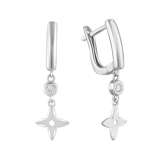 Золотые серьги с фианитами 0.4ct