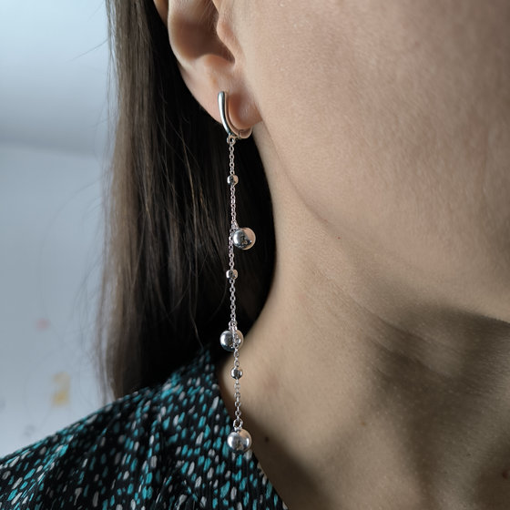 Серебряные серьги без камней