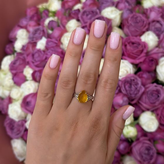 Серебряное кольцо с цитрином nano 3.05ct