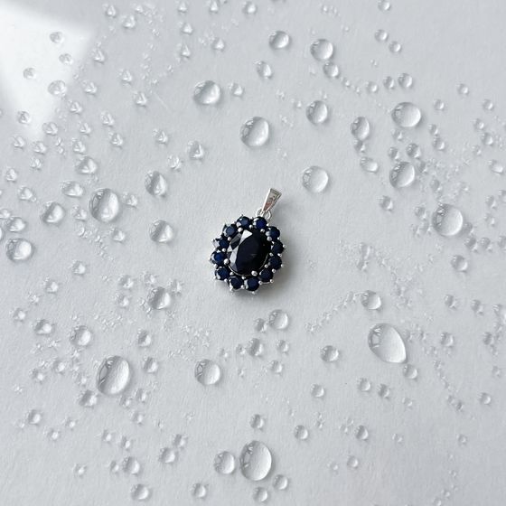 Серебряная подвеска с сапфиром 5.375ct