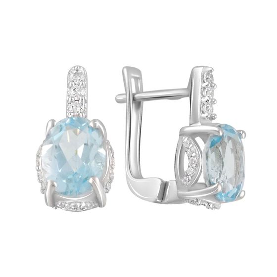 Серебряные серьги с топазом 5.085ct