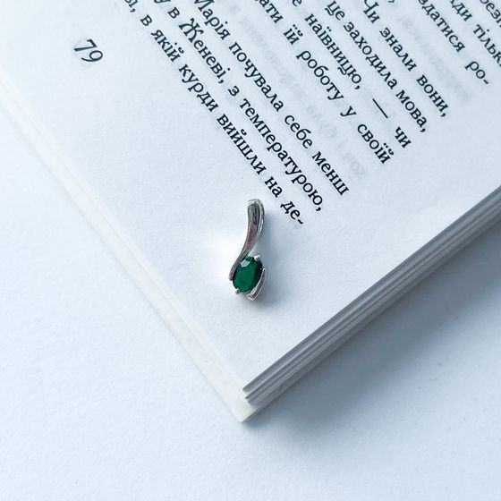 Серебряная подвеска с изумрудом nano 0.35ct