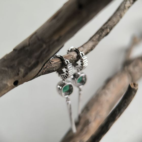 Серебряные серьги с агатом 1.55ct