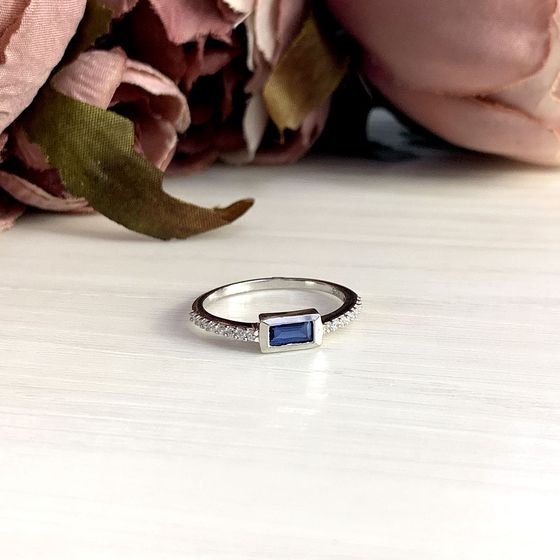 Серебряное кольцо с сапфиром nano 0.54ct