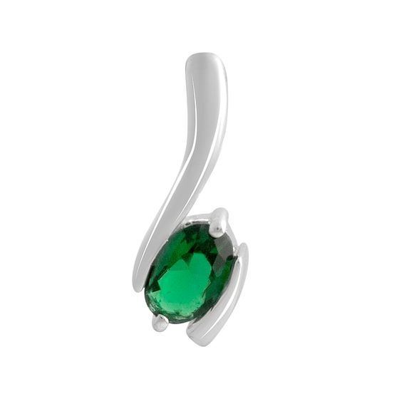 Серебряная подвеска с изумрудом nano 0.35ct