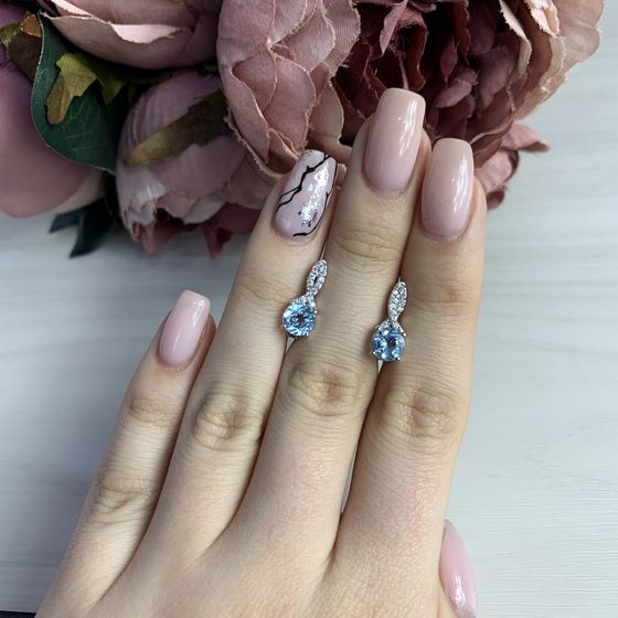 Серебряные серьги с топазом 2.359ct