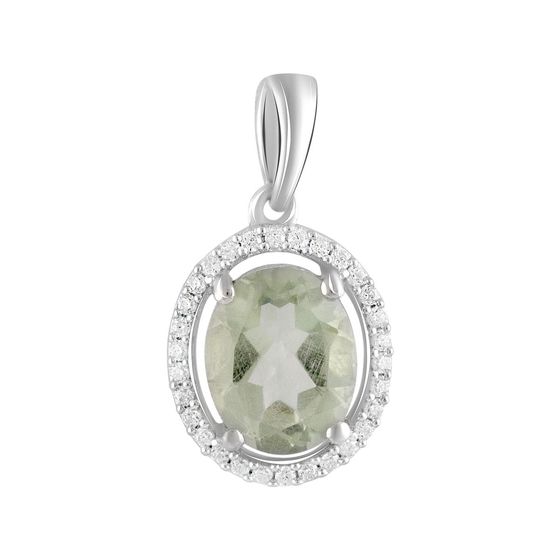Серебряная подвеска с зеленим аметистом 2.288ct
