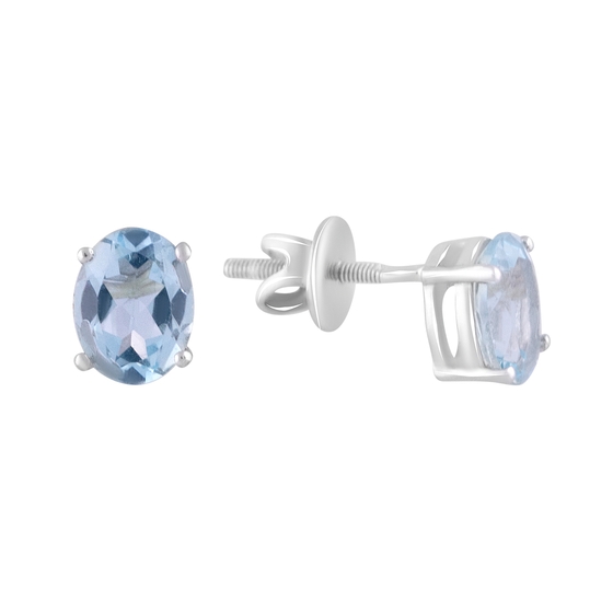 Серебряные серьги с топазом 3.133ct