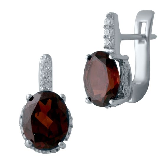 Серебряные серьги с гранатом 4.895ct